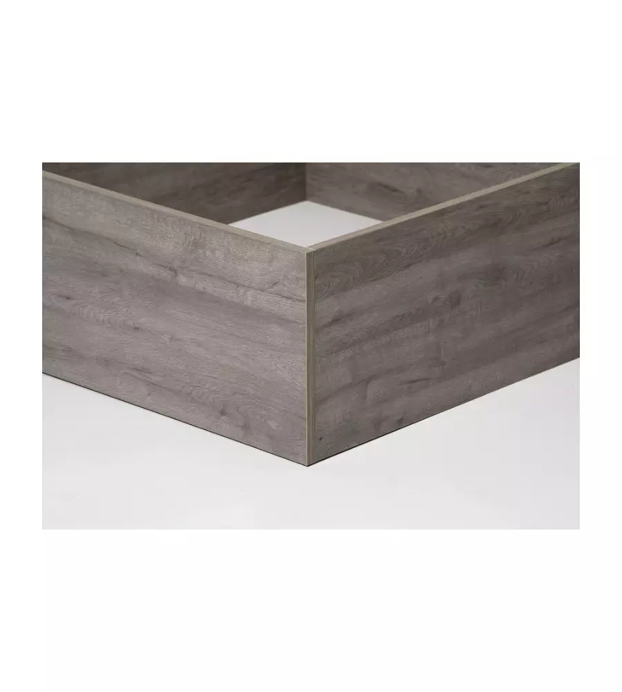 Letto matrimoniale "bed box" rovere grigio con rete e contenitore, 160x190 cm